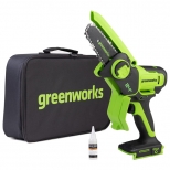 пила цепная аккумуляторная GREENWORKS 2008707 шина 15см 24В Li-Ion без АКБ и ЗУ - фото в каталоге Максидом