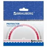 транспортир BRAUBERG Сrystal 10см 180 градусов прозрачный пластик - фото в каталоге Максидом