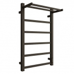 полотенцесушитель электрический STOUT Jazz Quadro 800х500мм 132Вт черный матовый с полкой - фото в каталоге Максидом