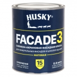 краска в/д фасадная HUSKY FACADE 3 силикон-акриловая 0,9л база А, арт.32229 - фото в каталоге Максидом