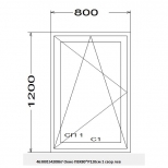 окно пвх 1створчатое SСHTERN 58 120х80см левое поворотно-откидное - фото в каталоге Максидом