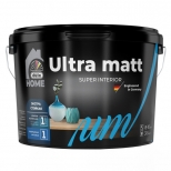 краска в/д  DUFA Home  Ultra matt база1 для стен и потолков 9л белая, арт. МП00-009625 - фото в каталоге Максидом