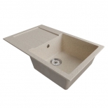 мойка Mixline ML-GM31 КОМФОРТ прямоугольная с крылом 770х500х190мм искуственный камень бежевая - фото в каталоге Максидом