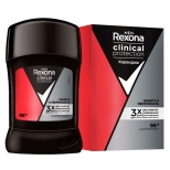 дезодорант REXONA Men Clinical Protection Защита и уверенность твердый 50мл мужской - фото в каталоге Максидом