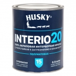 краска акриловая HUSKY INTERIO 20 для стен и потолков база А 0,9л, арт.32205 - фото в каталоге Максидом