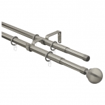карниз телескоп. 2-рядный ARTTEX 160-300см 16/19мм хром матовый наконечник шар, арт.15.587 карниз телескоп. 2-рядный ARTTEX 160-300см 16/19мм хром матовый наконечник шар, арт.15.587 - фото в каталоге Максидом