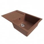 мойка Mixline ML-GM31 КОМФОРТ прямоугольная с крылом 770х500х190мм искуственный камень терракотовая - фото в каталоге Максидом
