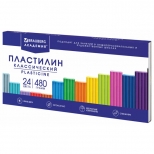 пластилин BRAUBERG Академия классическая 24цв 480г со стеком - фото в каталоге Максидом