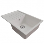 мойка Mixline ML-GM19 КОМФОРТ прямоугольная с крылом 750х500х200мм искуственный камень ультра-белая - фото в каталоге Максидом