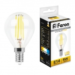 лампа филаментная FERON 5Вт E14 530лм 2700K 220В шар лампа филаментная FERON 5Вт E14 530лм 2700K 220В шар - фото в каталоге Максидом