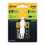 аккумуляторы DUWI USB-С Li-ion ААА 1,5В 450мАч кабель для зарядки 2шт - фото в каталоге Максидом