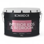 краска в/д KOMANDOR Interior Kids&Bedroom база А матовая интерьерная 9 л белая, арт.S1303001010 - фото в каталоге Максидом