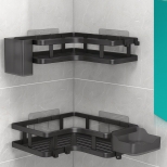 полка для ванной угловая двойная сталь черный полка для ванной угловая двойная сталь черный - фото в каталоге Максидом