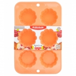 форма для выпечки ATTRIBUTE Apricot 28х18см на 6 кексов силикон - фото в каталоге Максидом
