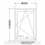 окно пвх 1створчатое SСHTERN 58 120х80см правое поворотно-откидное - фото в каталоге Максидом