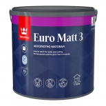 краска акриловая TIKKURILA Euro Matt 3 для стен и потолков база С 2,7л бесцветная, арт.700001116 - фото в каталоге Максидом