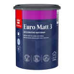 краска акриловая TIKKURILA Euro Matt 3 для стен и потолков база С 0,9л бесцветная, арт.700001115 - фото в каталоге Максидом