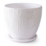 горшок керамический с поддоном Айсберг 0,6л d12 h10см  белый горшок керамический с поддоном Айсберг 0,6л d12 h10см  белый - фото в каталоге Максидом
