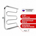 полотенцесушитель водяной INDIGO Фокстрот Standart 500х500мм 1"НР с полкой  хром - фото в каталоге Максидом
