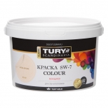 краска акриловая TURY SW-7 Colour для стен и потолков моющаяся 2,4кг крем-брюле, арт.КрВДSW72,4КБ - фото в каталоге Максидом