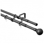 карниз телескоп. 2-рядный ARTTEX 160-300см 16/19мм черный наконечник шар, арт.15.551 карниз телескоп. 2-рядный ARTTEX 160-300см 16/19мм черный наконечник шар, арт.15.551 - фото в каталоге Максидом