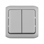 выключатель 2-клавишный LEGRAND Quteo 10А IP44 серый - фото в каталоге Максидом