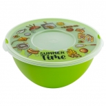 миска ПОЛИМЕРБЫТ Summer time 4л с крышкой пластик миска ПОЛИМЕРБЫТ Summer time 4л с крышкой пластик - фото в каталоге Максидом