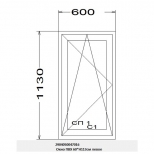 окно пвх 1створчатое SСHTERN 58 113х60см левое поворотно-откидное - фото в каталоге Максидом