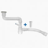 сифон для мойки MasterProf 1.1/2"х40 со смещением с/без отвод стир. маш. с гибкой трубой 40х32/40/50 - фото в каталоге Максидом