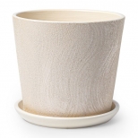 горшок керамический с поддоном Сиде 4,75л d22 h20см  бежевый горшок керамический с поддоном Сиде 4,75л d22 h20см  бежевый - фото в каталоге Максидом