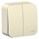 выключатель 2-клавишный SYSTEME ELECTRIC Blanca (cх.5) 10А 250В молочный - фото в каталоге Максидом