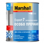 краска в/д MARSHALL Export 7 база BC для стен и потолков 0,9л бесцветная, арт.5248849 - фото в каталоге Максидом