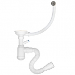 сифон для мойки MasterProf 3.1/2"х40 2 перел., отвод стир. маш с гибкой трубой 40х40/50 - фото в каталоге Максидом