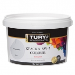 краска акриловая TURY SW-7 Colour для стен и потолков моющаяся 2,4кг серая дымка, арт.КрВДSW72,4Сд - фото в каталоге Максидом