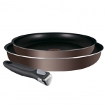 набор сковородок TEFAL Ingenio Brownie 3пр. 24/28см, съем. ручка антипр.покр. штамп.алюминий - фото в каталоге Максидом