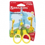 ножницы BRAUBERG Kid series Жирафы 13см - фото в каталоге Максидом