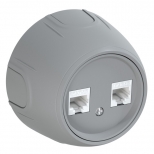 розетка 2 поста компьютерная RJ45 кат.5e ONEKEYELECTRO Rotondo серый - фото в каталоге Максидом