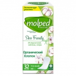 прокладки MOLPED Pure&Soft Skin Frendly Органический Хлопок тонкие 32шт - фото в каталоге Максидом