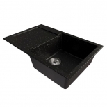 мойка Mixline ML-GM31 КОМФОРТ прямоугольная с крылом 770х500х190мм искуственный камень черная - фото в каталоге Максидом