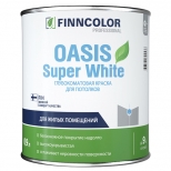 краска в/д FINNCOLOR Oasis Super White для потолка 0,9л белая, арт.700001263 - фото в каталоге Максидом