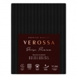 простыня на резинке VEROSSA Stripe 180х200х30см сатин-страйп черная, арт.784510 - фото в каталоге Максидом