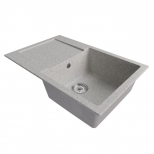 мойка Mixline ML-GM31 КОМФОРТ прямоугольная с крылом 770х500х190мм искуственный камень серая - фото в каталоге Максидом