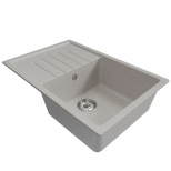 мойка Mixline ML-GM19 КОМФОРТ прямоугольная с крылом 750х500х200мм искуственный камень серая - фото в каталоге Максидом