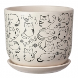 горшок бетонный с поддоном Коты 2,9л d19см h33см бук горшок бетонный с поддоном Коты 2,9л d19см h33см бук - фото в каталоге Максидом