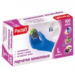 перчатки PACLAN виниловые L 100шт цвет в ассортименте - фото в каталоге Максидом