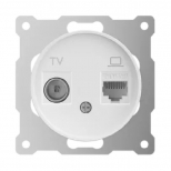розетка 2 поста антенна/компьютер TV/RJ45 кат.5e ONEKEYELECTRO Florence белый - фото в каталоге Максидом