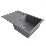 мойка Mixline ML-GM31 КОМФОРТ прямоугольная с крылом 770х500х190мм искуственный камень темно-серая - фото в каталоге Максидом