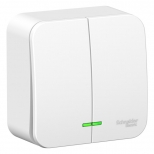 выключатель 2-клавишный SCHNEIDER ELECTRIC Blanca 10A с/и белый - фото в каталоге Максидом