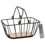 корзина для хранения KOOPMAN 235х180х125мм черный металл/МДФ корзина для хранения KOOPMAN 235х180х125мм черный металл/МДФ - фото в каталоге Максидом