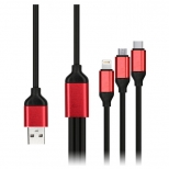 кабель USB A 2.0 - 8pin, Type-C, micro USB SMARTBUY 1,2м черный - фото в каталоге Максидом